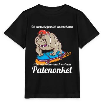 Geschenk für Patenkind T-Shirt Patenonkel - Stanley/Stella Kinder T-Shirt MINI CREATOR  - Schwarz - Vorne - Mikhail (115cm)