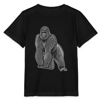 Gorilla Illustration - Stanley/Stella Kinder T-Shirt MINI CREATOR  - Schwarz - Vorne - Mikhail (115cm)