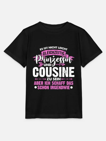Kinder Ich werde Große Cousine & Prinzessin 2022 - Stanley/Stella Kinder T-Shirt MINI CREATOR  - Schwarz