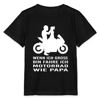 Vater Tochter Motorrad Biker Familie Sportbike - Stanley/Stella Kinder T-Shirt MINI CREATOR  - Schwarz - Vorne - Mikhail (115cm)