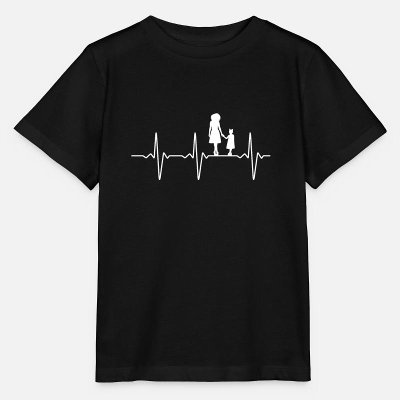 Fille mère look partenaire avec battement de coeur - T-shirt bio MINI CREATOR Stanley/Stella Enfant - noir