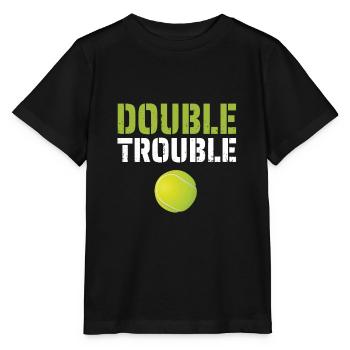 Double Trouble Tennis Team Match - Stanley/Stella MINI CREATOR Kids’ T-Shirt - black - Front - Mikhail (115cm)