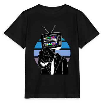 Testbild TV Television Fernsehen Retro 80er 90er - Stanley/Stella Kinder T-Shirt MINI CREATOR  - Schwarz - Vorne - Mikhail (115cm)