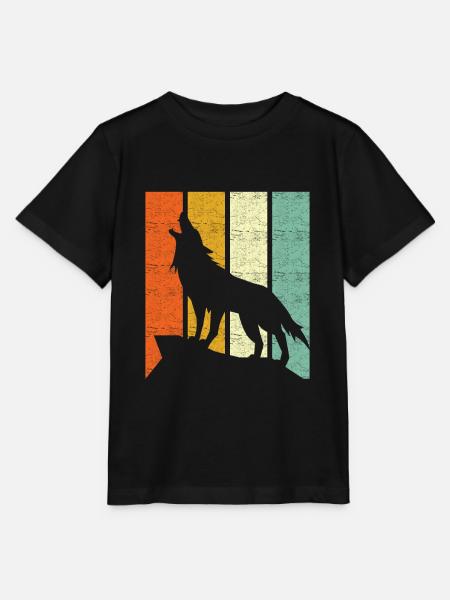Wolf Retro - Stanley/Stella Kinder T-Shirt MINI CREATOR - Schwarz