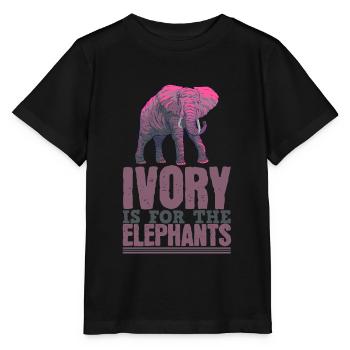Eléphant Vie Ivoire - T-shirt bio MINI CREATOR Stanley/Stella Enfant - noir - Devant - Mikhail (115cm)