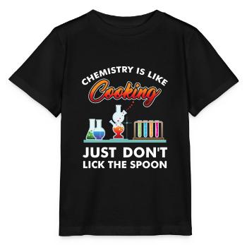 Chemie ist wie Kochen T-Shirt, Chemistry Nerds & - Stanley/Stella Kinder T-Shirt MINI CREATOR  - Schwarz - Vorne - Mikhail (115cm)