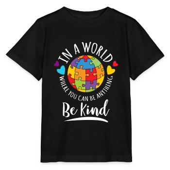 Sensibilisation à l’autisme Soyez gentil - T-shirt bio MINI CREATOR Stanley/Stella Enfant - noir - Devant - Mikhail (115cm)