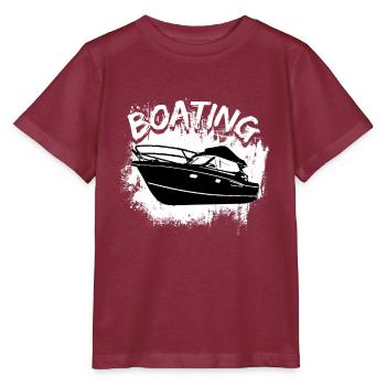 Boat Regatta . Motorboat motor yacht . Yacht Sailing - Stanley/Stella MINI CREATOR Kids’ T-Shirt - burgundy - Front - Kain (125cm)