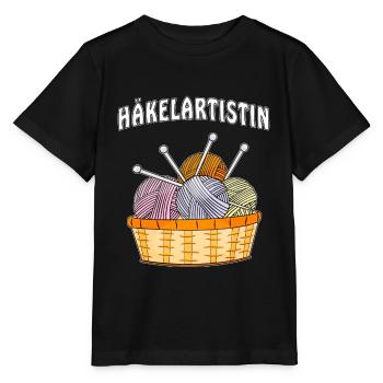 WOLLE HÄKELARTISTIN - Stanley/Stella Kinder T-Shirt MINI CREATOR  - Schwarz - Vorne - Mikhail (115cm)