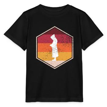 Retro Monk Hexagon Design - Stanley/Stella MINI CREATOR Kids’ T-Shirt - black - Front - Mikhail (115cm)