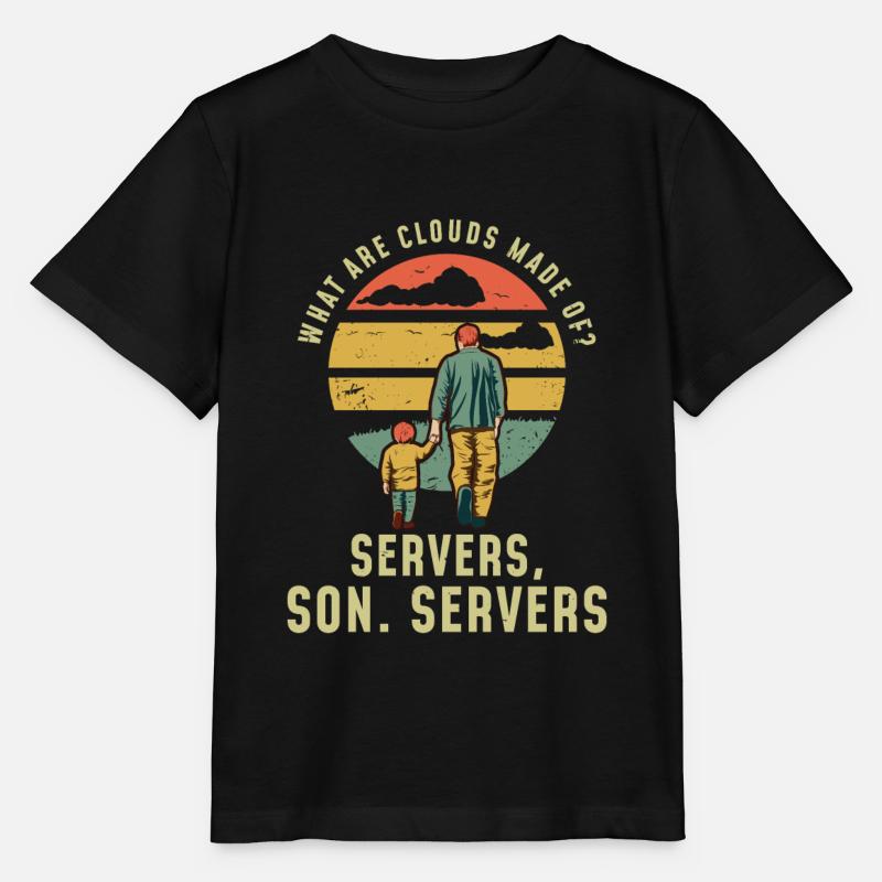 Programmer Father and Son Cloud Server - Stanley/Stella MINI CREATOR Kids’ T-Shirt - black