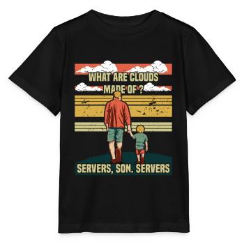 Programmeur Papa - Clouds Server Fils - T-shirt bio MINI CREATOR Stanley/Stella Enfant - noir - Devant - Mikhail (115cm)