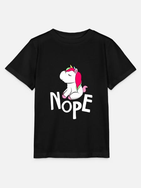 Einhorn Nope Nein Chiller Einhörner Lazy Unicorn - Stanley/Stella Kinder T-Shirt MINI CREATOR - Schwarz