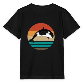 Orca Killer Whale Ocean - T-shirt bio MINI CREATOR Stanley/Stella Enfant - noir - Devant - Mikhail (115cm)