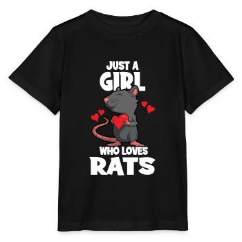 Juste A Girl Who Loves Rats Rat Mignon - T-shirt bio MINI CREATOR Stanley/Stella Enfant - noir - Devant - Mikhail (115cm)