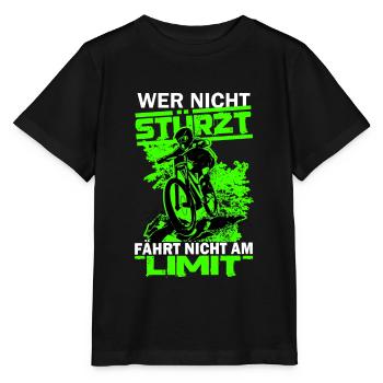 Downhill MTB Mountainbike BMX Wer Nicht Stürzt - Stanley/Stella Kinder T-Shirt MINI CREATOR  - Schwarz - Vorne - Mikhail (115cm)