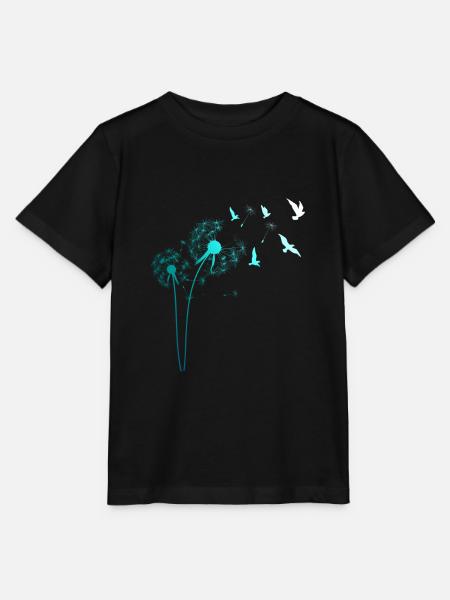 Pusteblume oiseaux oiseau cadeau de pissenlit - T-shirt bio MINI CREATOR Stanley/Stella Enfant - noir