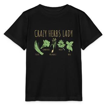 Kräuter Design für eine Gärtnerin - Stanley/Stella Kinder T-Shirt MINI CREATOR  - Schwarz - Vorne - Mikhail (115cm)