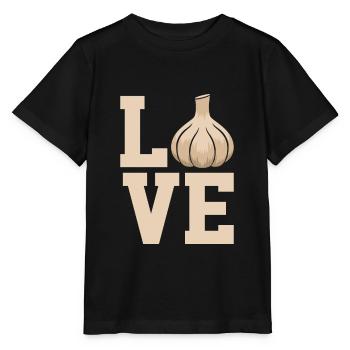 Simple je amour ail ail vampire amusant - T-shirt bio MINI CREATOR Stanley/Stella Enfant - noir - Devant - Mikhail (115cm)