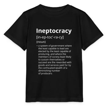 Ineptocracy Definition Description - T-shirt bio MINI CREATOR Stanley/Stella Enfant - noir - Devant - Mikhail (115cm)