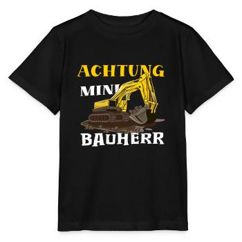 Bagger Haus Bau für Bauherr - Stanley/Stella Kinder T-Shirt MINI CREATOR  - Schwarz - Vorne - Mikhail (115cm)