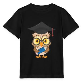 Hibou Fin de l’école - T-shirt bio MINI CREATOR Stanley/Stella Enfant - noir - Devant - Mikhail (115cm)