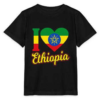 Ethiopia - Stanley/Stella MINI CREATOR Kids’ T-Shirt - black - Front - Mikhail (115cm)