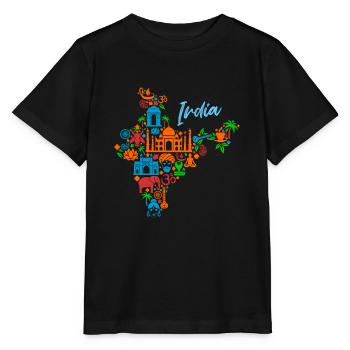 Indien Asien Reisen Geschenkidee - Stanley/Stella Kinder T-Shirt MINI CREATOR  - Schwarz - Vorne - Mikhail (115cm)