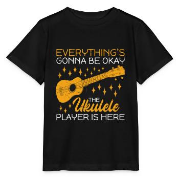 All right The ukulele player is here - Stanley/Stella MINI CREATOR Kids’ T-Shirt - black - Front - Mikhail (115cm)