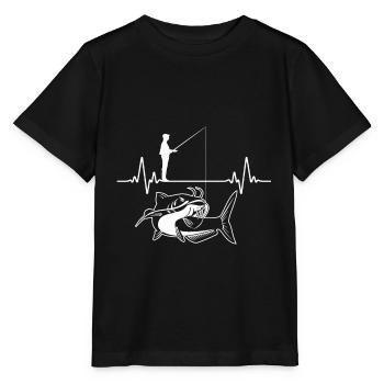 Pêche coeur de pêche Pêcher Wallerangler Wels - T-shirt bio MINI CREATOR Stanley/Stella Enfant - noir - Devant - Mikhail (115cm)