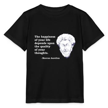 Marcus Aurelius citation philosophie philosophe Stoic - T-shirt bio MINI CREATOR Stanley/Stella Enfant - noir - Devant - Mikhail (115cm)