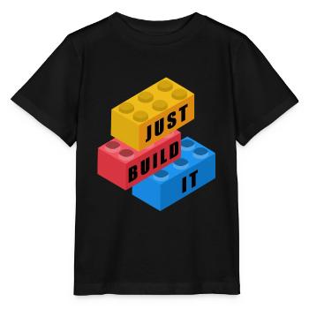 Colorful building blocks - building blocks to play - Stanley/Stella MINI CREATOR Kids’ T-Shirt - black - Front - Mikhail (115cm)