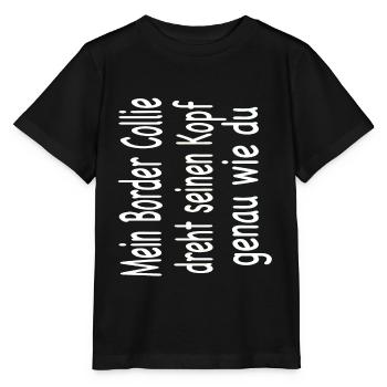 Border Collie - Border Collie Hund - Stanley/Stella Kinder T-Shirt MINI CREATOR  - Schwarz - Vorne - Mikhail (115cm)