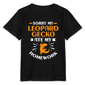 Gecko Lizard Geckos Reptile Reptiles - Stanley/Stella MINI CREATOR Kids’ T-Shirt - black - Front - Mikhail (115cm)