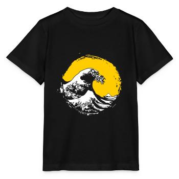 The Great Wave Kanagawa - Japanische Kunst - Stanley/Stella Kinder T-Shirt MINI CREATOR  - Schwarz - Vorne - Mikhail (115cm)