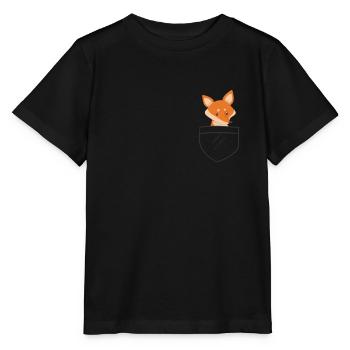 Fox in bag - Fox fan art fox lover - - Stanley/Stella MINI CREATOR Kids’ T-Shirt - black - Front - Mikhail (115cm)