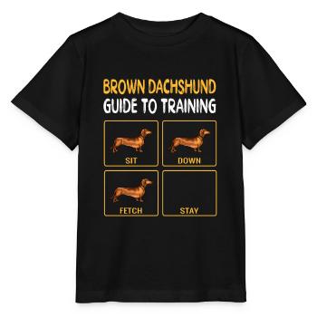 Brown Dackel Guide To Training Dog Obedience - Stanley/Stella Kinder T-Shirt MINI CREATOR  - Schwarz - Vorne - Mikhail (115cm)