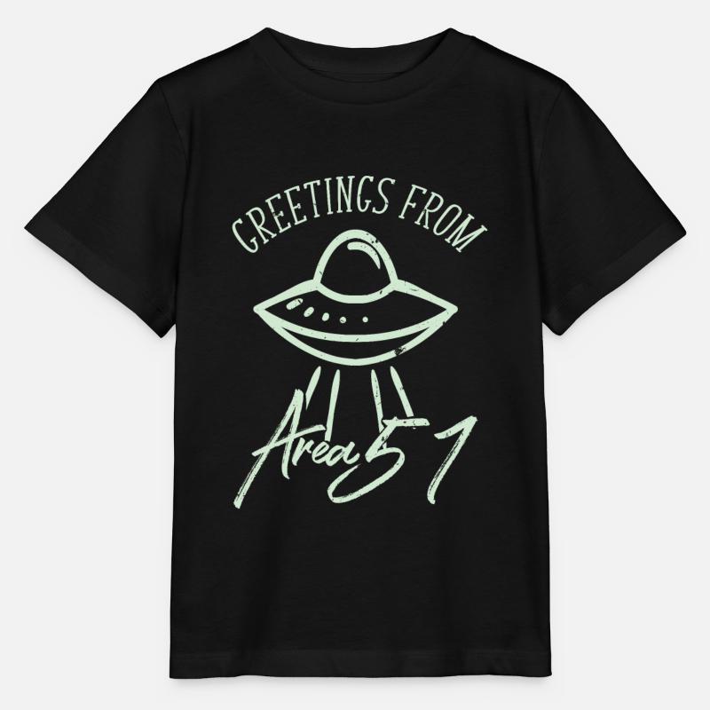 Alien Ufo - Stanley/Stella Kinder T-Shirt MINI CREATOR  - Schwarz