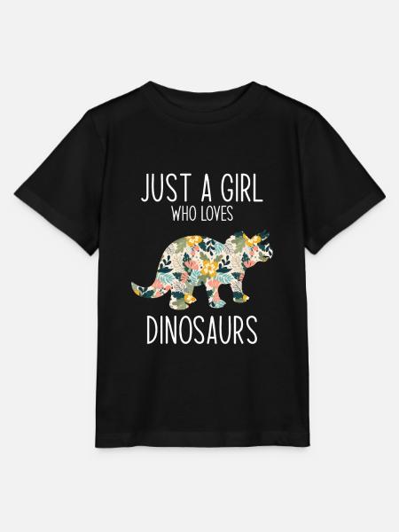 Dinosaurier Just A Girl Who Loves Dinosaurs Damen - Stanley/Stella Kinder T-Shirt MINI CREATOR - Schwarz