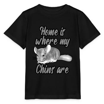 Home is where my Chins are - Stanley/Stella MINI CREATOR Kids’ T-Shirt - black - Front - Mikhail (115cm)