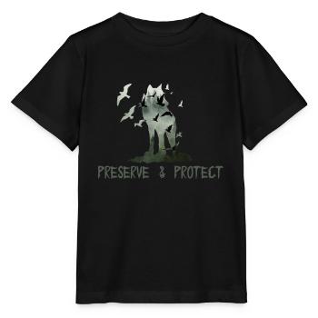 Preserve & Protect Protection de l’environnement Protection du climat Wolf - T-shirt bio MINI CREATOR Stanley/Stella Enfant - noir - Devant - Mikhail (115cm)