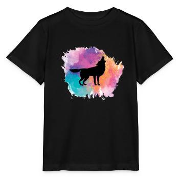 Wolf Dog Animal Wolves Pack Wilderness Forest Animals - Stanley/Stella MINI CREATOR Kids’ T-Shirt - black - Front - Mikhail (115cm)