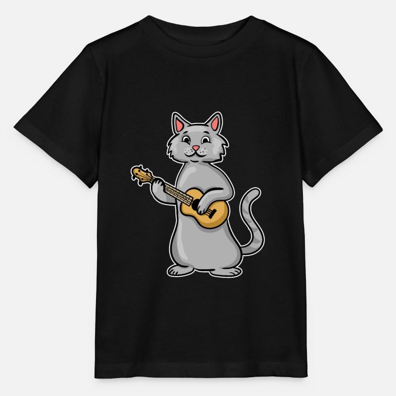Ukulele Cat - Stanley/Stella Kinder T-Shirt MINI CREATOR - Schwarz
