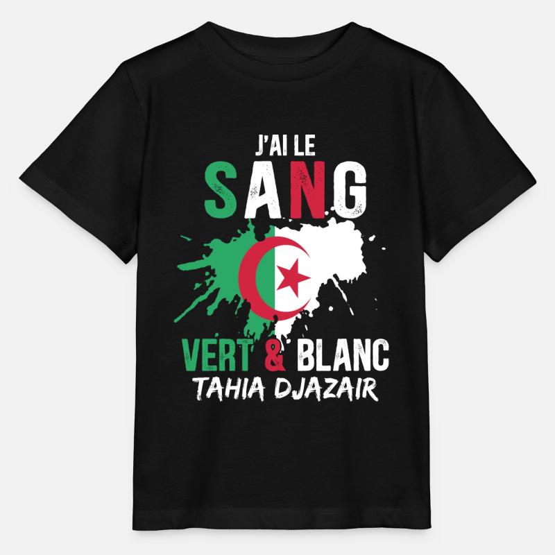 Drapeau Algérie Cadeau Supporter Algérien Équipe - T-shirt bio MINI CREATOR Stanley/Stella Enfant - noir