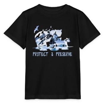 Preserve & Protect Environmental Protection Climate Protection Polar Bear - Stanley/Stella MINI CREATOR Kids’ T-Shirt - black - Front - Mikhail (115cm)