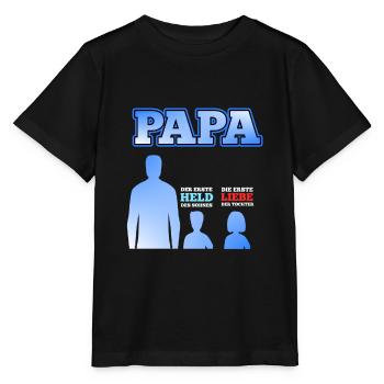 Vater 2 Kinder Sohn Tochter Vatertag Geschenk - Stanley/Stella Kinder T-Shirt MINI CREATOR  - Schwarz - Vorne - Mikhail (115cm)