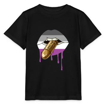 Asexual Asexuell Parade Flaggen Design Zeig - Stanley/Stella Kinder T-Shirt MINI CREATOR  - Schwarz - Vorne - Mikhail (115cm)