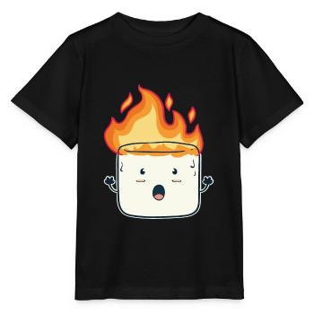 Drôle de cadeau de camping en feu de marshmallow - T-shirt bio MINI CREATOR Stanley/Stella Enfant - noir - Devant - Mikhail (115cm)
