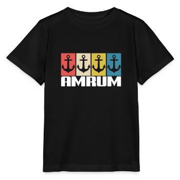 Amrum Anchor Compass North Sea Island Fog Home - Stanley/Stella MINI CREATOR Kids’ T-Shirt - black - Front - Mikhail (115cm)