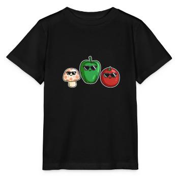 Veggies Sunglasses Gardening Vegetables - Stanley/Stella Kinder T-Shirt MINI CREATOR  - Schwarz - Vorne - Mikhail (115cm)